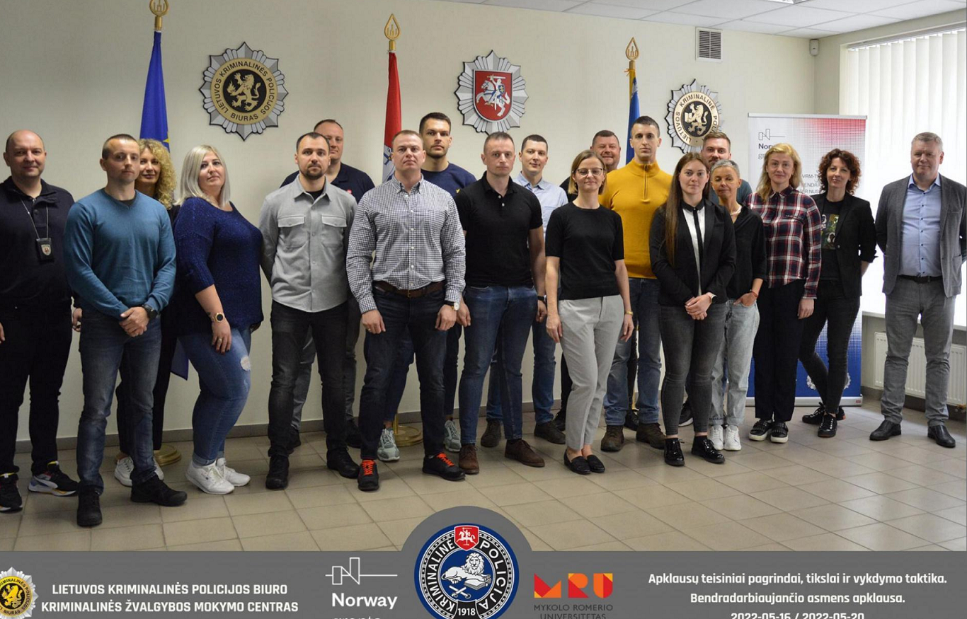 Įgyvendinant Norvegijos projektą, 2022 metais Kriminalinės žvalgybos mokymo centre organizuota 15 mokymų renginių (2)